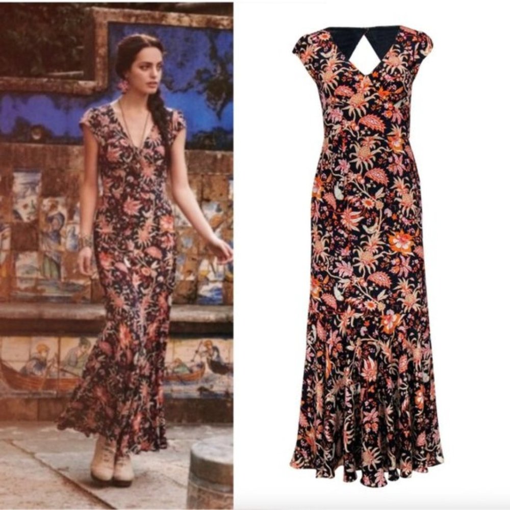 Anthropologie Leifsdottir Bruna Silk Floral Maxi Dress 2 XS NWOT
